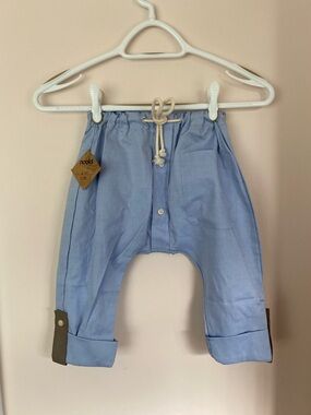 Nooks Upcycled Light Blue Baby/Toddler Drawstring Pants